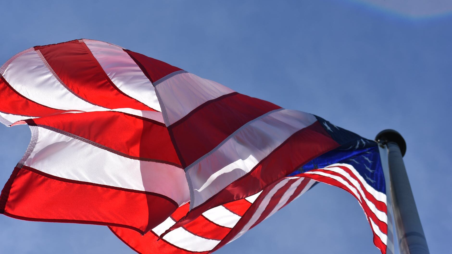 low angle photography of american flag